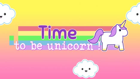 Animación-De-La-Frase-Time-To-Be-Unicorn-4k