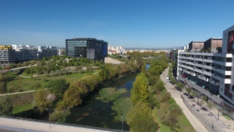 town hall montpellier administration building from an aerial view.