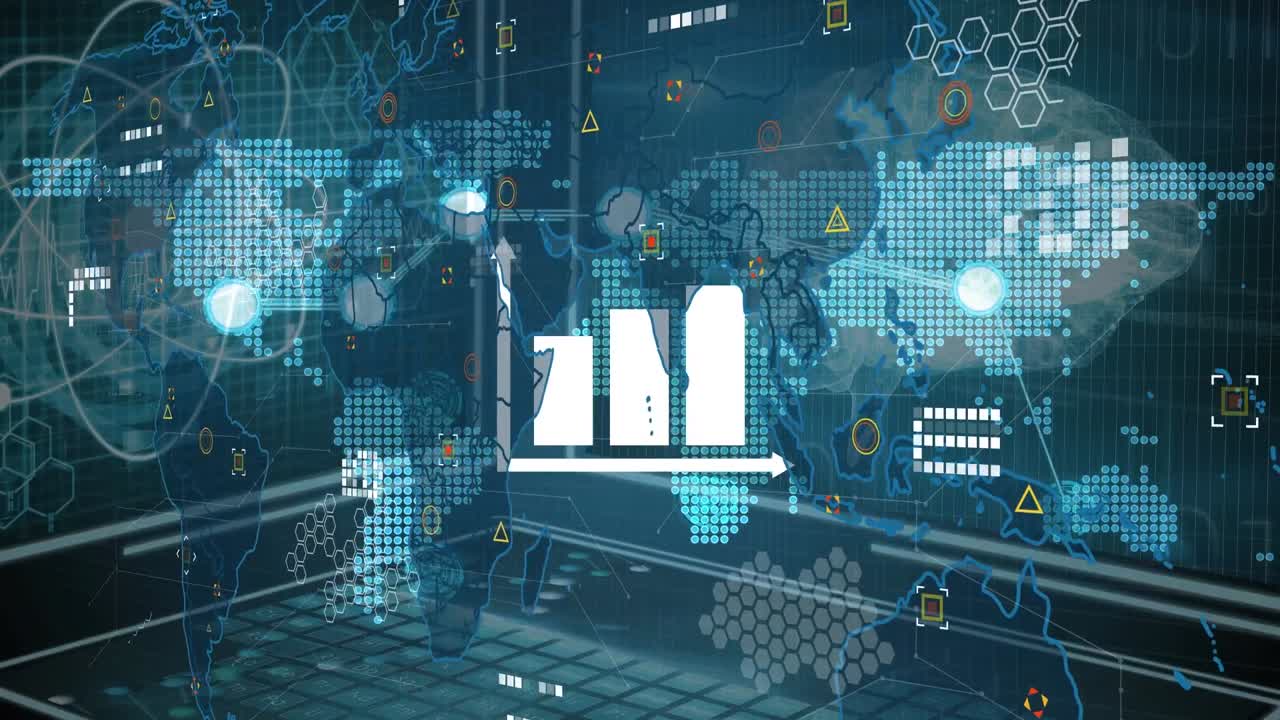 Animation of world map over data processing
