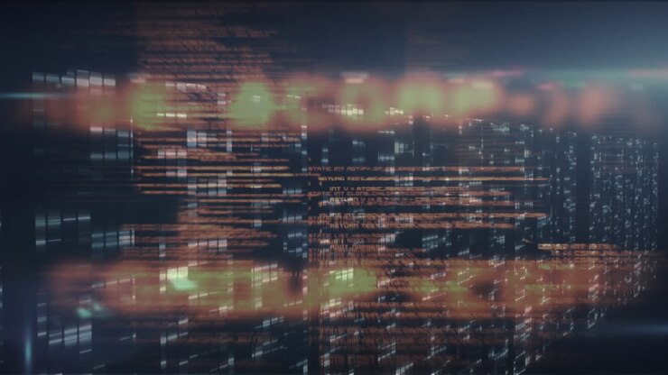 Animazione dell'elaborazione dati su server di computer