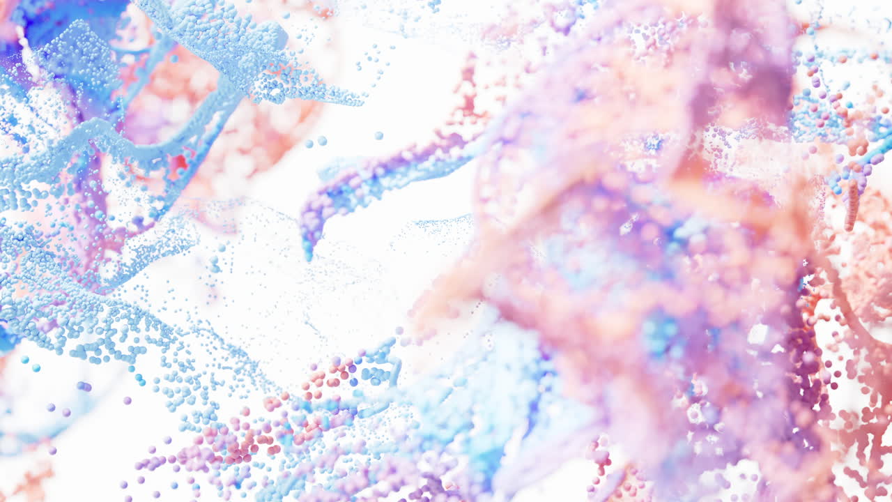 추상적인 파동 입자 패턴, 3d 렌더링