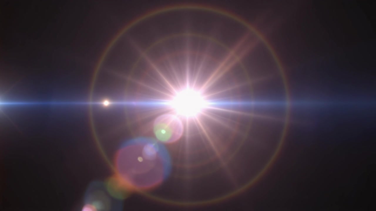 Effetto bagliore lente luminoso su sfondo nero