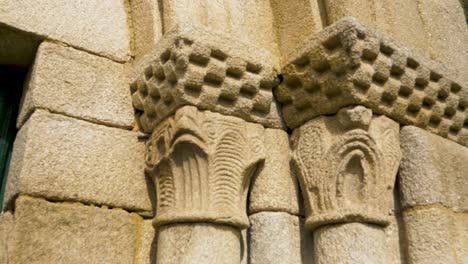 intricate stonework at santa maria de codosedo, sarreaus galicia, spain