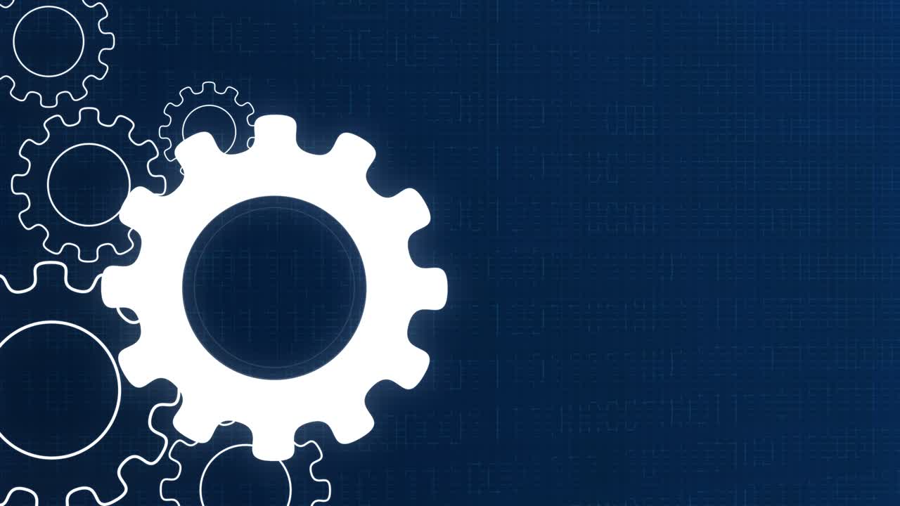 fondo de animación de bucle de eficiencia de trabajo de engranajes giratorios de 4k