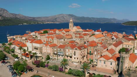 Aerial-view-of-Korcula,-Croatia