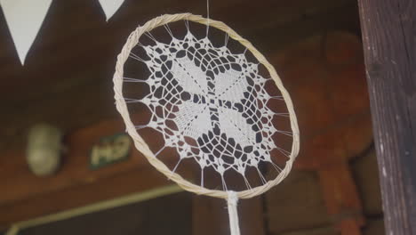 white crochet dream catcher hanging decoration