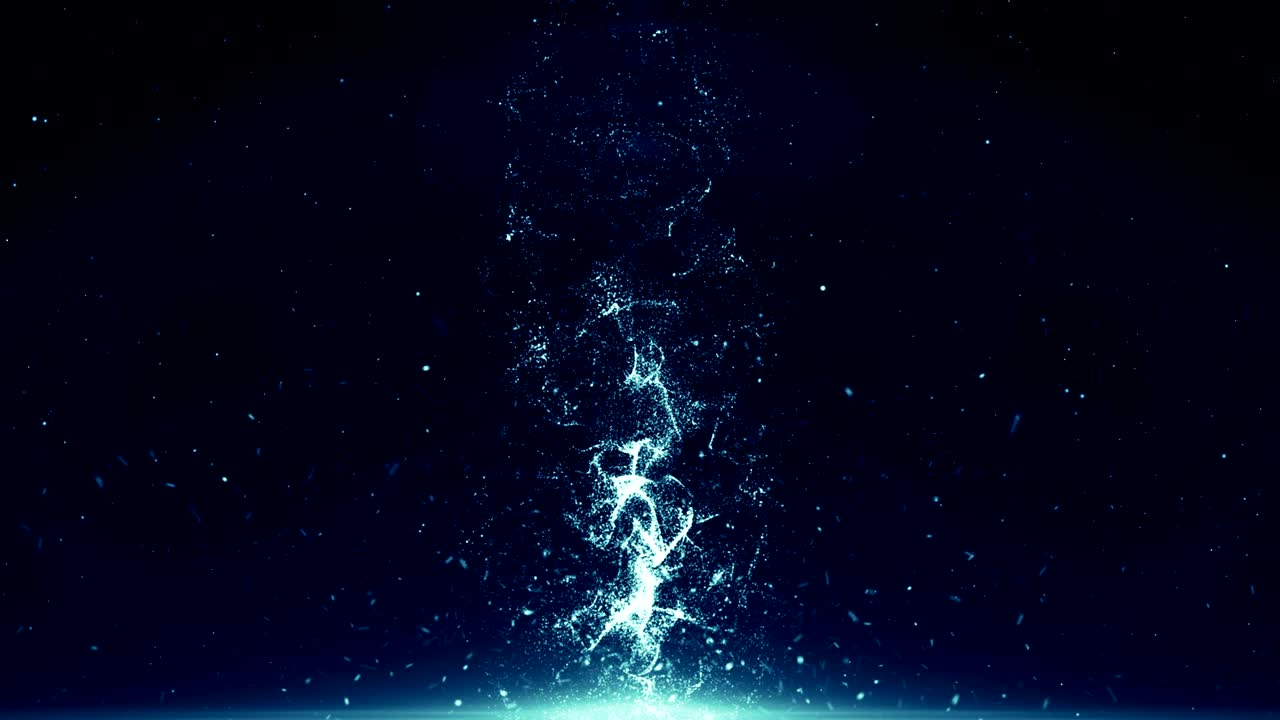 파란 먼지 입자 추상적인 빛 보케 모션 제목 영화적 배경 루프