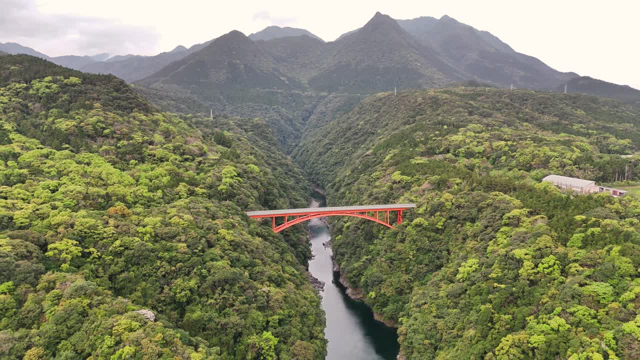 Scenic Bridge Over River in Mountainous Landscape