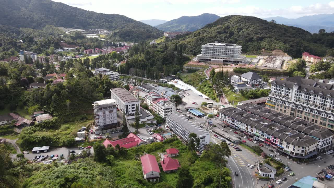 Vista panorâmica geral do Distrito de Brinchang na Área das Terras Altas de Cameron, Malásia