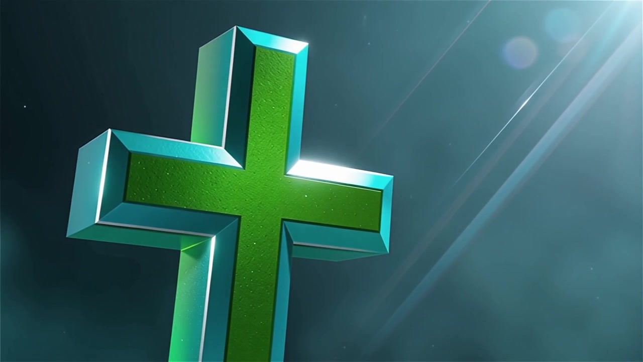 Croce Cristiana Luce Celestiale Sfondo per il Culto.