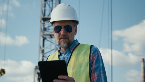 engineer working outdoors on a construction site