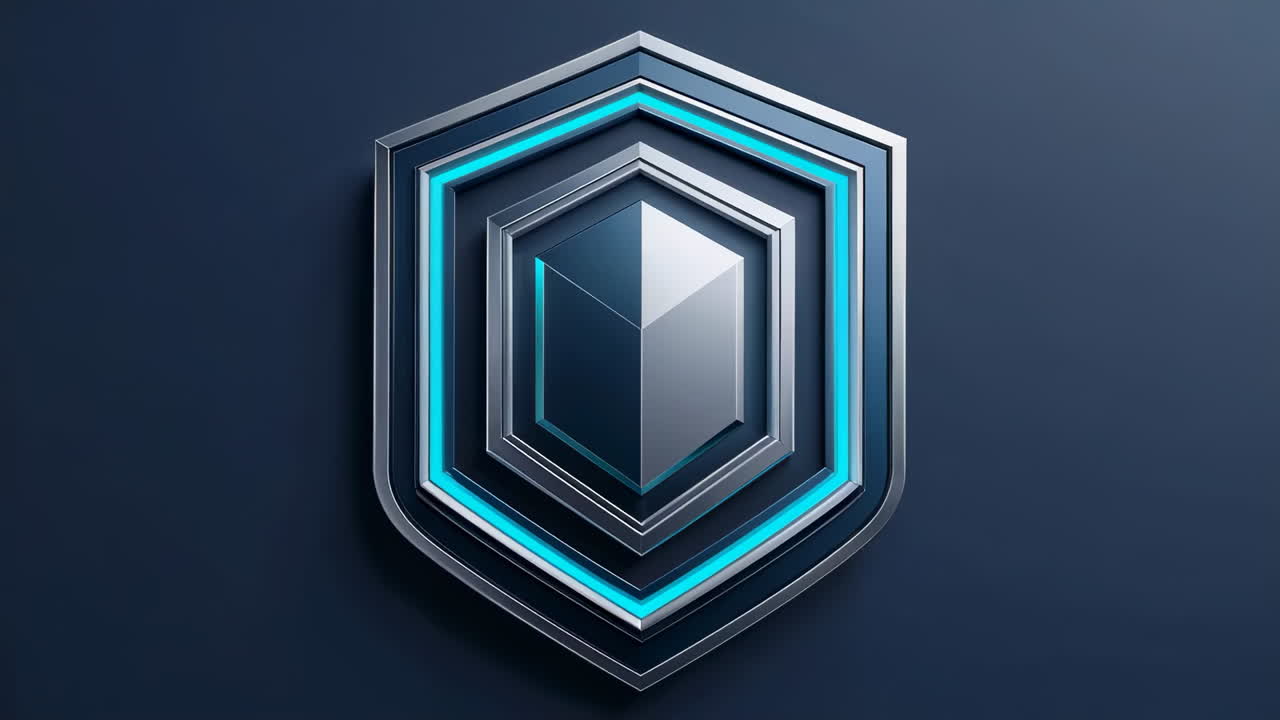 Futuristic Cyber Shield Emblem