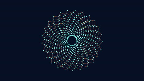 Circular-blue-lines-and-white-dots-on-black-background