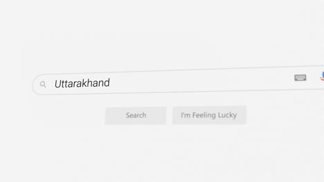 searching for uttarakhand on internet browser