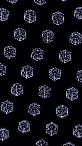 patrón geométrico de hexágonos iluminados sobre un fondo negro