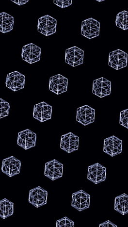 geometric pattern of illuminated hexagons on black background