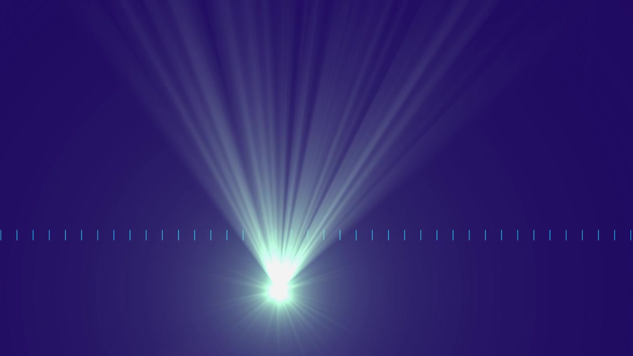Animação de rastros de luz sobre fundo azul