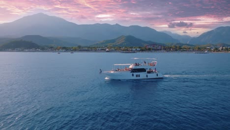 sunset yacht cruise on the coastline