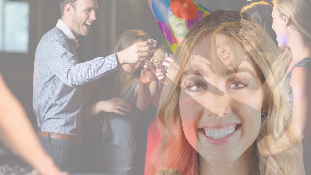 animación de la mujer caucásica sobre personas diversas