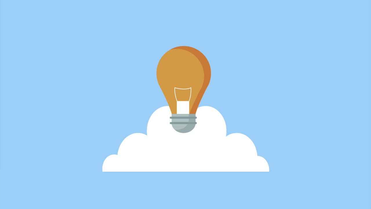 computación en la nube con luz de bombilla