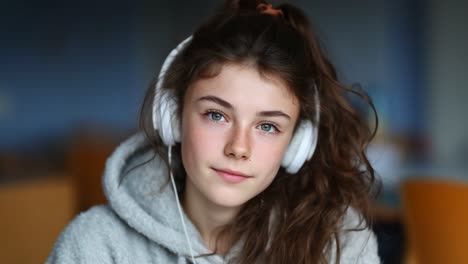portrait of a young woman with headphones