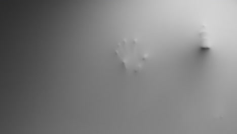a creepy silhouette of a woman appears from the white surface