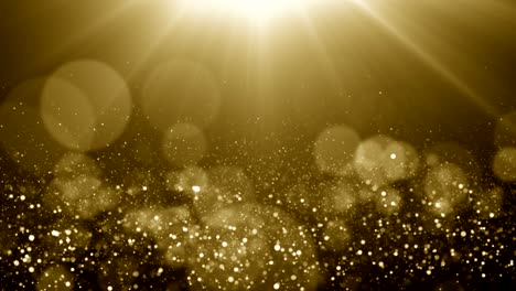 partículas de oro brillo bokeh premio polvo abstracto bucle de fondo