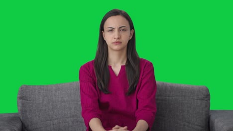 Indian-woman-looking-to-the-camera-Green-screen