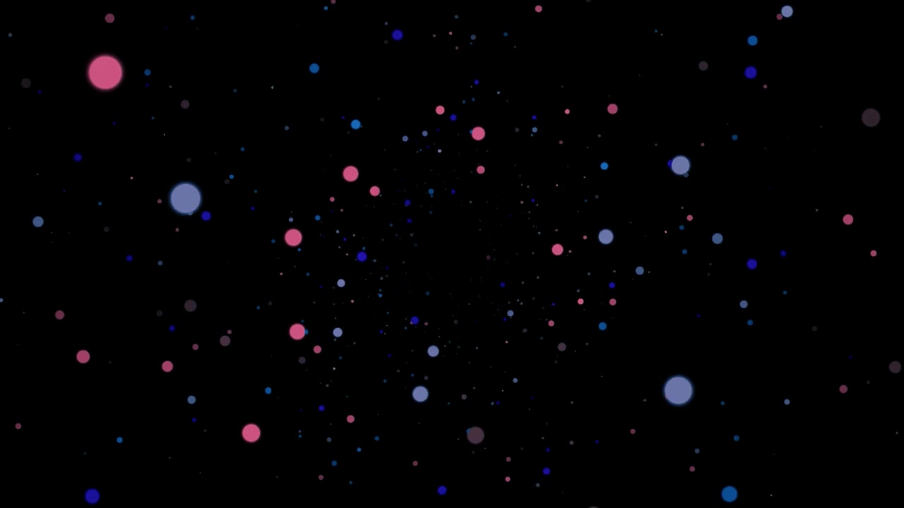 Abstract Motion Background with Floating Pink and Blue Particles