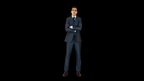 young businessman standing with arms crossed