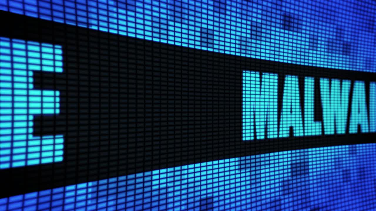 Malware Displayed on a Digital Screen