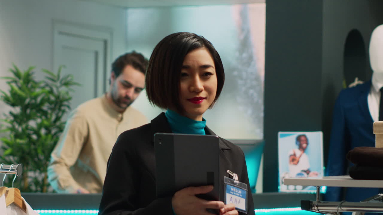 Employees working in a clothing store