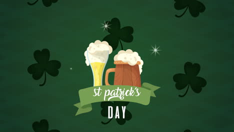 st patricks day animated card with beers