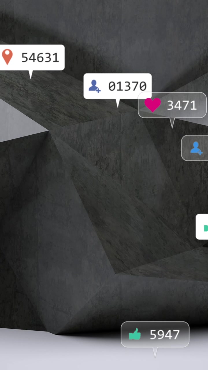 Animation of social media data processing over abstract pattern