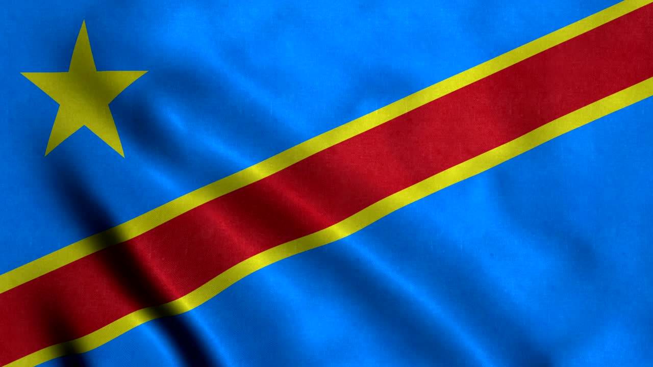 bandera de la república democrática del congo con un bucle sin costuras de 4k