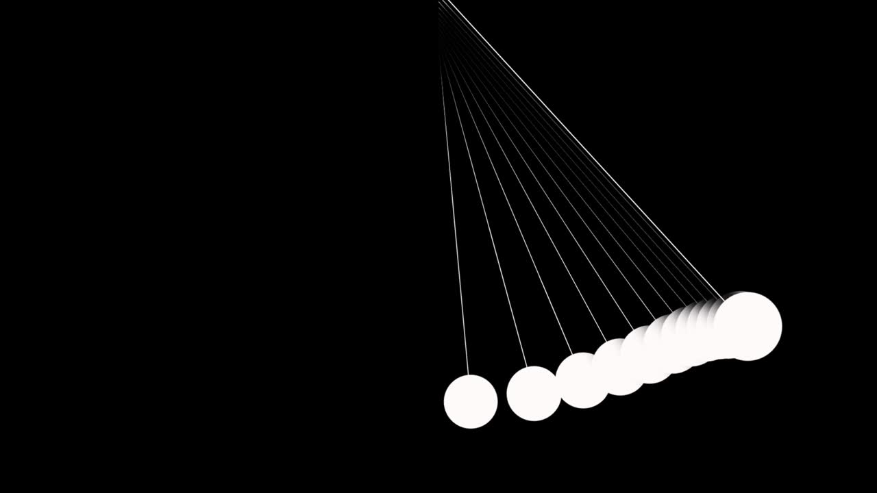 freely swinging pendulums with motion, Hyper realistic 3D animation of various pendulums, Newton's pendulum loop Animation, Use it for Science, technology, business projects or any suitable projects.