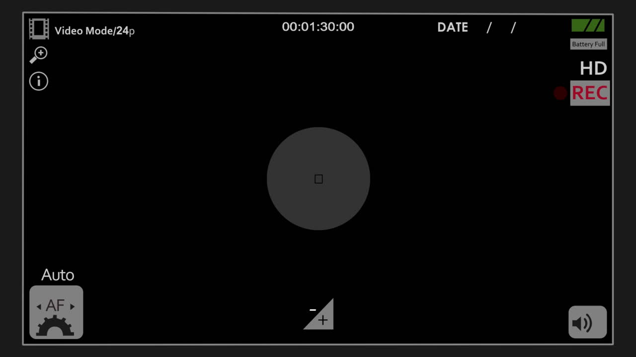 Digital Camera Recording Interface Overlay on Black Screen