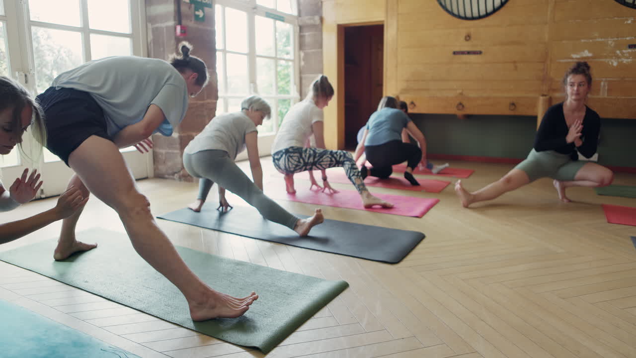 Yoga class in session