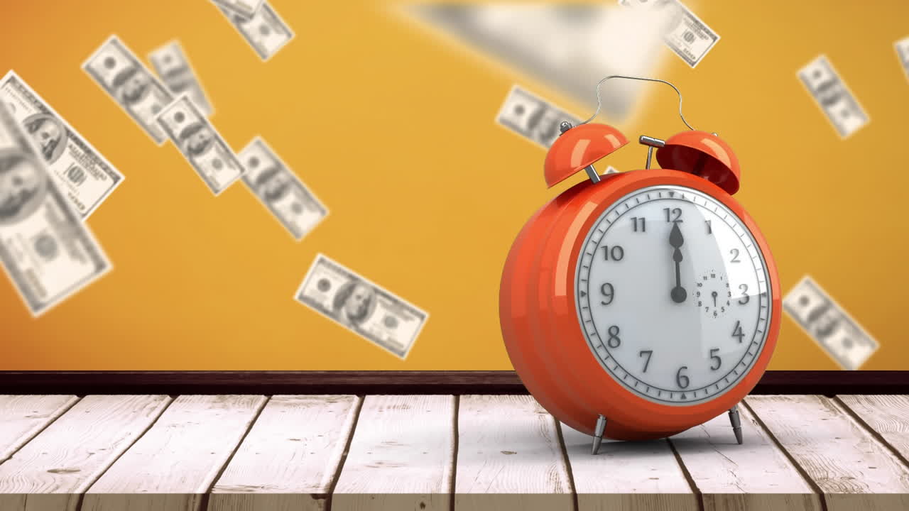 Despertador con billetes de dólar