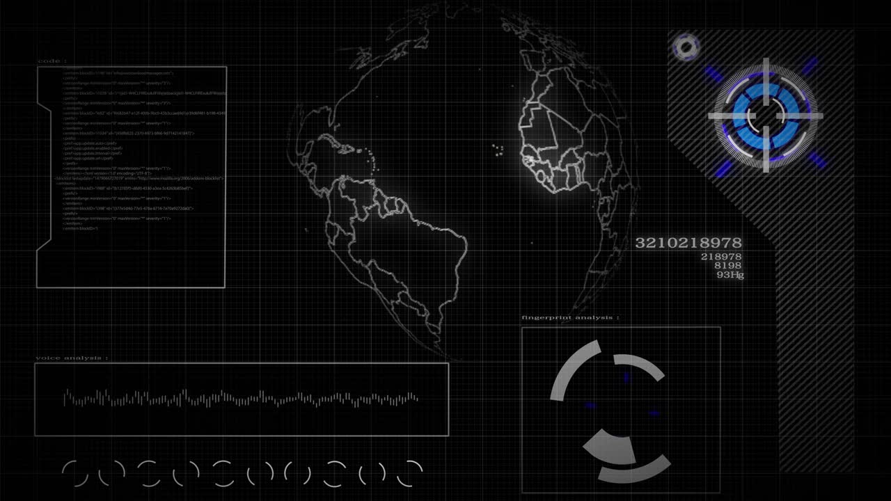 globo de animación de tecnología digital futurista en 4k 3d