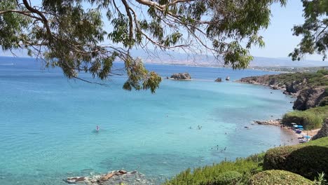 elevated view of the crystal clear turquoise water of cyprus