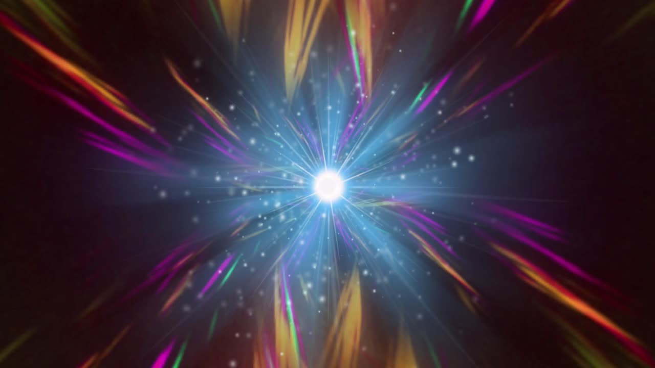 데이터 전송의 반 ⁇ 이는 빛의 터널 트레일의 애니메이션