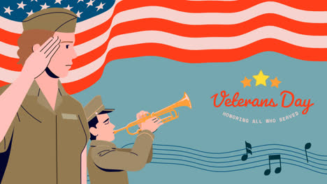 an animation of a flat veterans day instagram posts collection