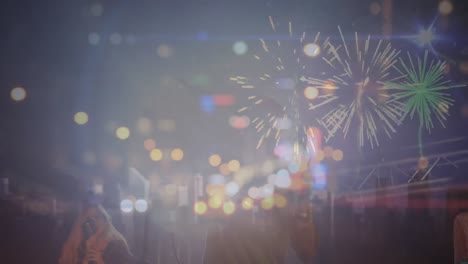 Animation-of-cityscape-and-fireworks-over-concert