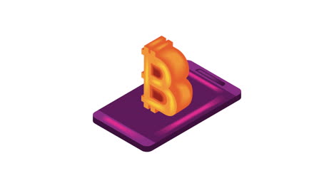 dinero criptográfico en animación de teléfonos inteligentes