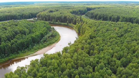 4k drone video of chena river nature trail and campground near fairbanks, alaska