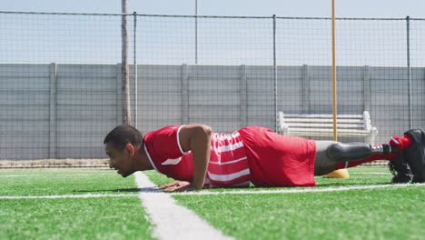 soccer player training on field