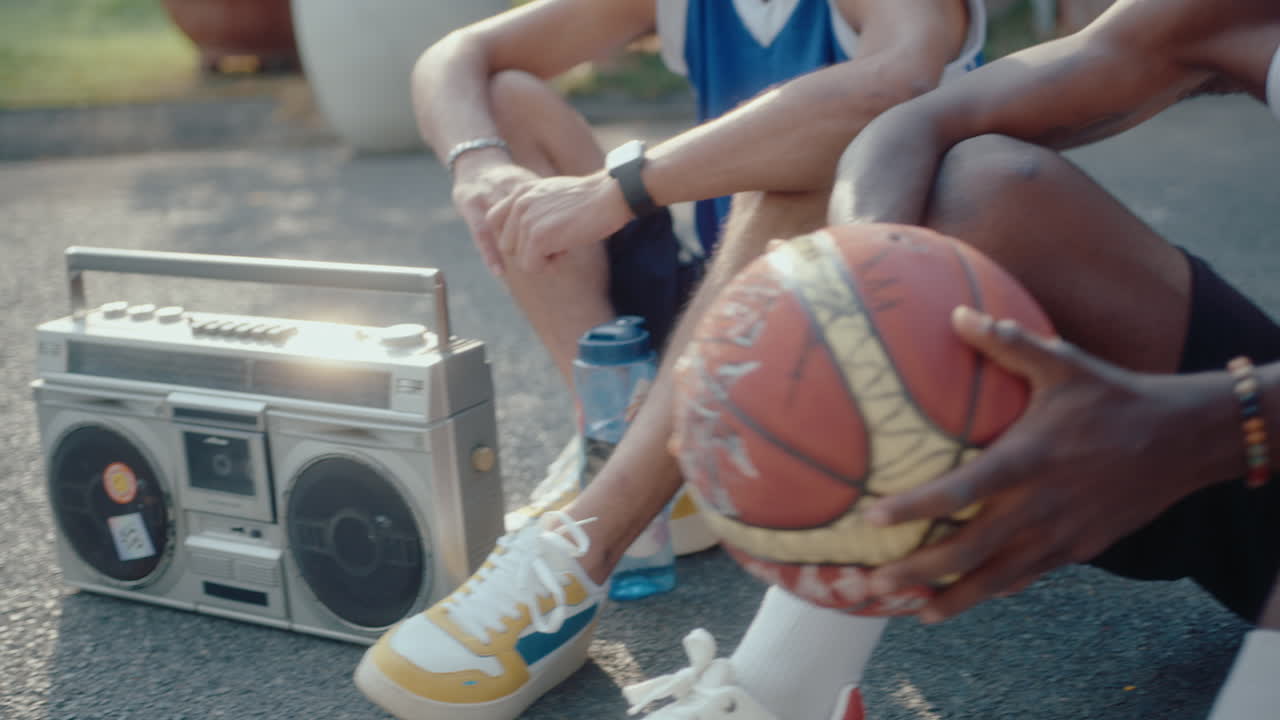 Basketball Friends Talking on Outdoor Playground