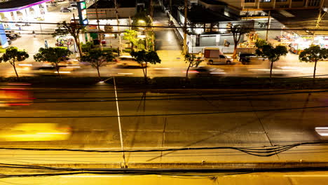 bangkok, thailand - 13 march 2025 : timelapse of rush hour traffic at a busy junction in central bangkok