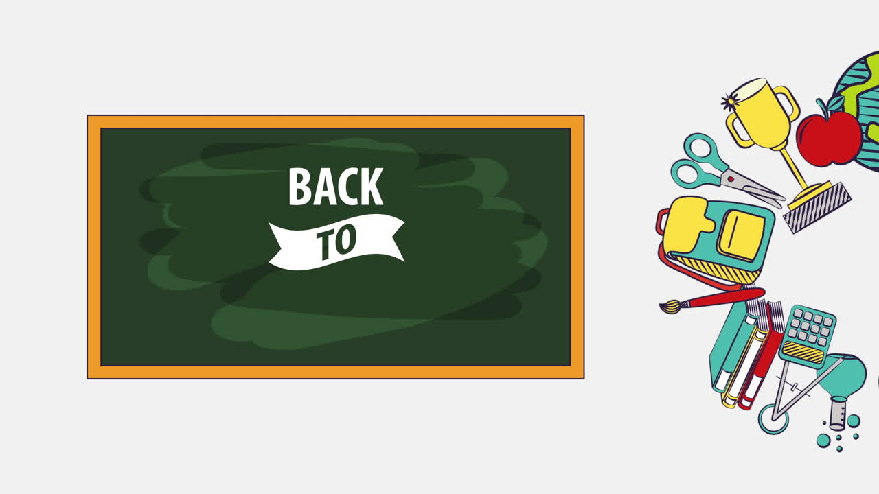 school classroom with chalkboard scene ,back to school